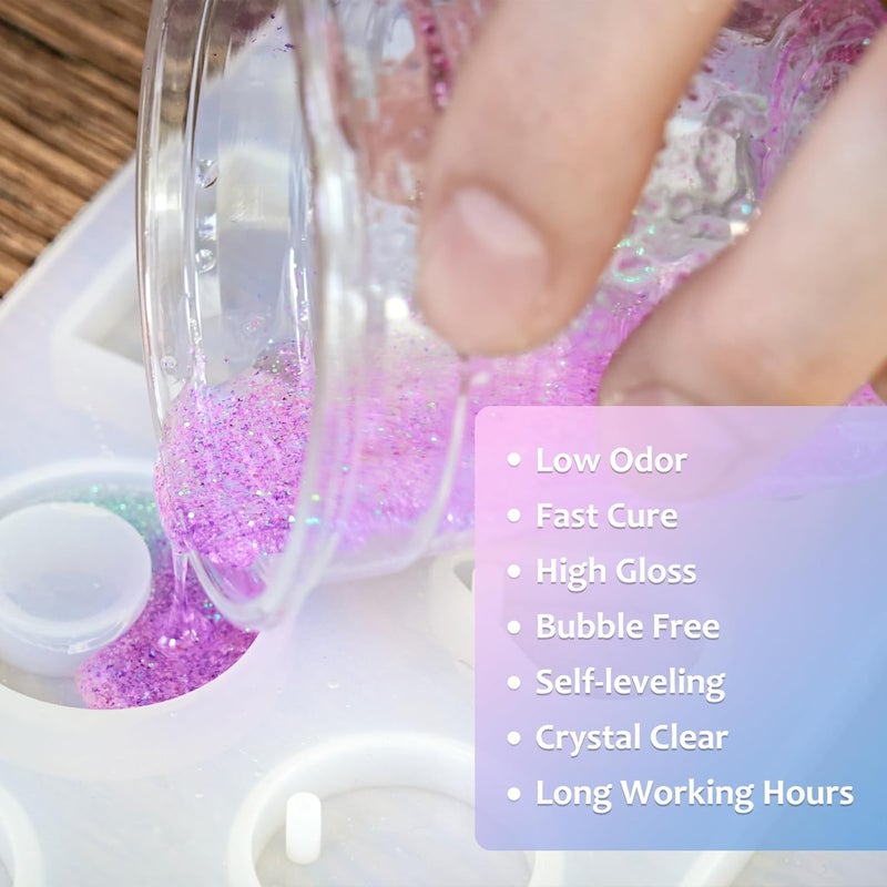 FUHITIM Epoxy Resin 1 Gallon - Crystal Clear Epoxy Resin Kit - Self-Leveling, High-Glossy, No Yellowing, No Bubbles, Perfect for Crafts, Table Tops, DIY 1:1 Ratio - Image 3